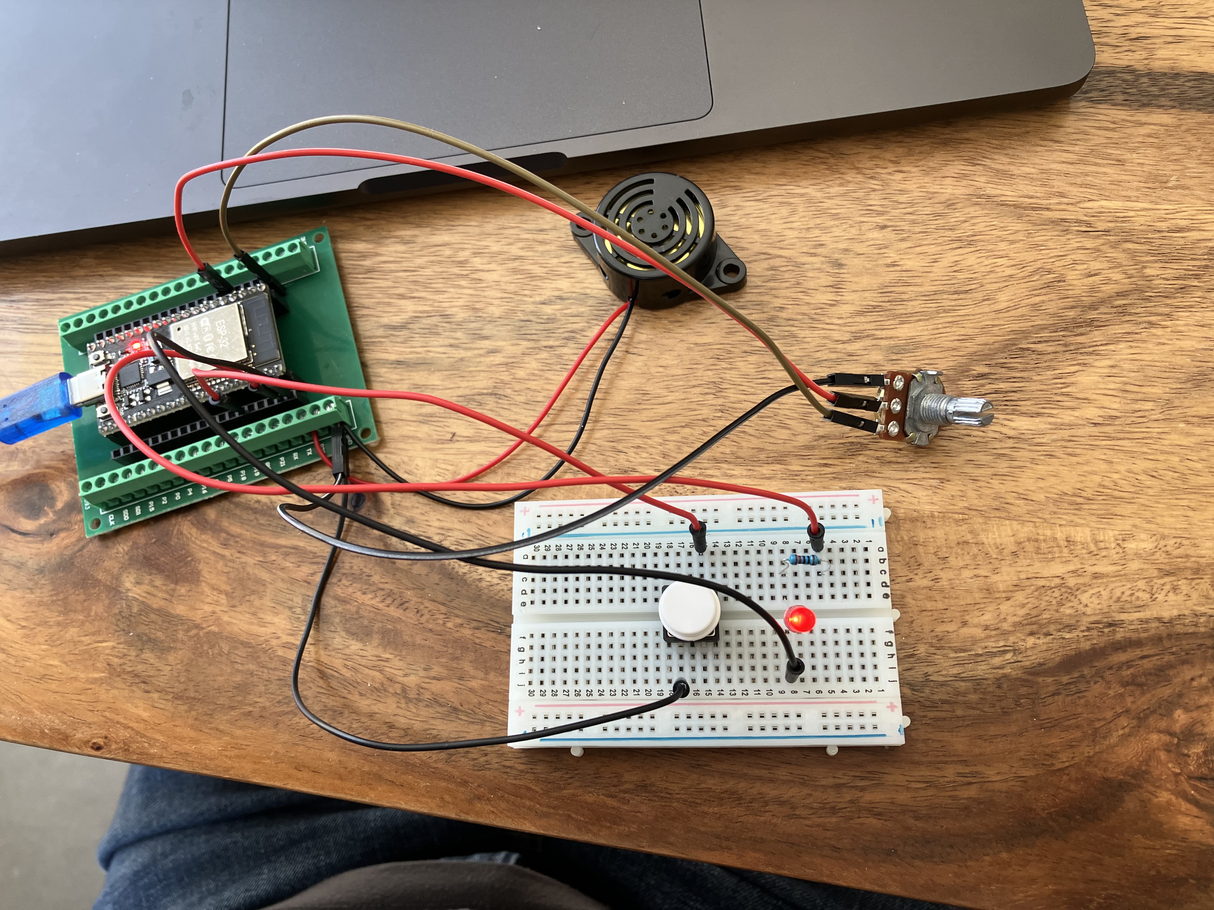 Potentiomètre branché